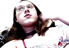 Deepthroat & Mouth Bulge for collared gal