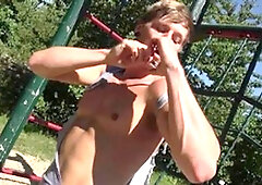 EastBoys: Hairy Rick Palmer massage outdoors