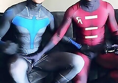 241.1 two twinks in superhero costumes