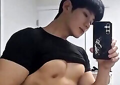 Cute Asian Muscle Boy Jerk Off