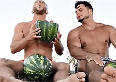 Muscular analfucked jock lets perv BF ride his cock