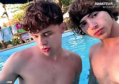 Underwater Hj With My Mate While Our Buddies Were Swimming All Around Us