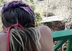 AVANCE SEXO en PUBLICO: Lanzarote, tierrra de PECADO (turista de nineteen años española en el balcón)