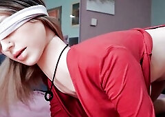I screw my blindfold SexDoll