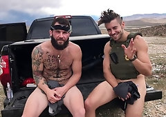 Gun nuts Dante Colle and Johnny Hill fuck outdoors