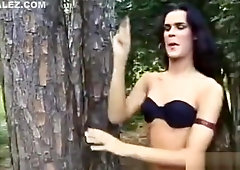 Outdoor ladyboy pleasure