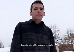 CzechHunter - Slim amateur jerking big dick indoors