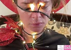 BDSM bound slave facial cumshot - Evil carnival pmv