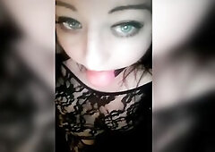 big beautiful woman compliant whore wearing lace bodystocking in ball gagged masturbation
