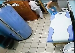 Going to the therapy room, a lady had no clue whatever about a camera recording her each move, so whilst that babe was undressing to her underclothing