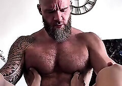 Feet, Big White Cock, Raw Sex and Size Differences with a Sexy Russian Bear