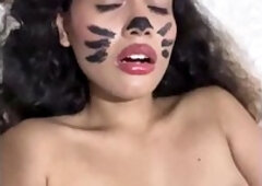Young Woman In Costume Just Thought About A Big Cock In Her Tight Pussy