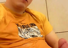 Uber-cute dude urinates in his face and jizzes