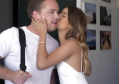 Uma Jolie gets a sensual massage and gets facialed by her man