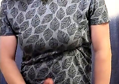 Collared femboy in micro-skirt gets lost toying for the camera