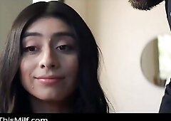 Shy and hawt gamer Violet Myers plays dress costume up