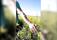 Yellow Flower Field Outdoor Facefuck – Hair in My Fist, Knob Down Her Mouth