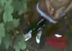 Insatiable youthfull man outdoor jerk and spunk