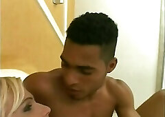 Blonde ts slut gets anally plowed