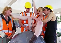 Wrecking Ball Parody Group Sex with Skinny Teen Miley May and older Guys - XXX Movie