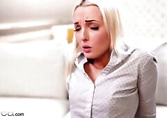 Lesbea Golden-haired estate agent makes college beauty an suggest this babe can't refuse