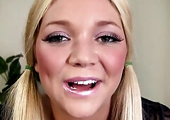 eighteen-year-old Jessie Andrews doesn't say a word for the 1st thirty seconds or so, but her gorgeous eyes are lazer-focused on u as this babe c