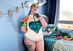 Cheerful Easter 2026! Let's have some joy! I've got some carrot shaped dildos and I'm clothed as a bunny angel, it's the flawless 