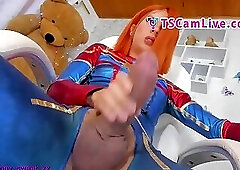 Outstanding Fat and Huge Wang Cosplay SheBoy at Live Webcam Show Part 2