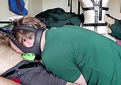 Horny hunk passionately devouring his throbbing shaft