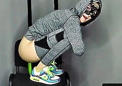 Slender short-haired Emily screws her anal with a massive cucumber. Biggest cucumber for her constricted booty. SUBSCRIBE TO US if u like it! And add 