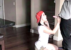 Blonde teen blowjob and fuck