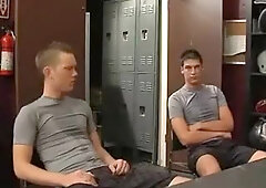 Coach and two jocks fuck