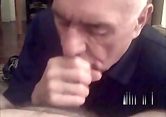 Grandpa Silverdaddy Swallows Cum from Uncut Cock and licks my toes