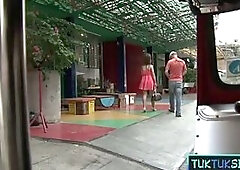 Oriental mother I'd like to fuck honey takes a ride in a TukTuk somewhere in Thailand