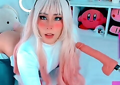 Blonde camgirl play toys private webcam show