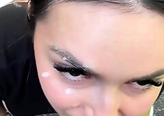 Blonde Czech amateur babe fucks outdoor POV