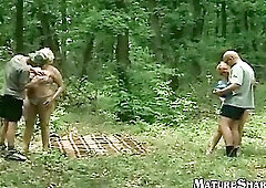 Overweight Lascivious Grannies Outdoor Fuckinging some boyz in this aged hardcore sex episode