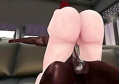 Second Life Ebony guy screws white woman in her abode