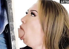Curvy Latin babe Sucks Jock Throughout a Gloryhole Then Gets Bent Over and Pounded Hard