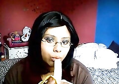 Me sucking on a banana