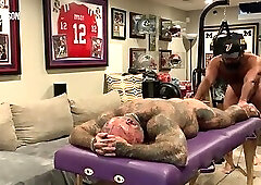Interracial Massage and Fuck with Oscar Bear