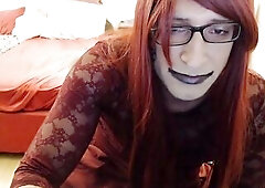 Kinky Transgender Boy in Red Costume Gets off to Ballbusting SADOMASOCHISM Porn