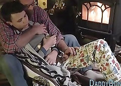 Amateur twink stepson spunking