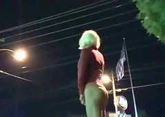 Unbelievably Risky Outdoor Trans TRANSSEXUAL Public Faux-Cock Arse Poke Super-Hot Sissyslut