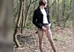 Getting peed on and playing in my wet garments in the park