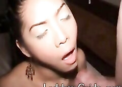 Screaming Teem works at the makeup counter at a prestigious downtown department store. This Babe has matching chrome finger nail and pants. Watch her 