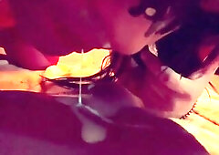 Eating my own cum for the 1st time delicioso!!