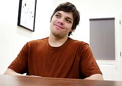 Hairy dude with longish hair takes a huge facial