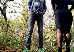 Sexy piddle stream from ardent mother I'd like to fuck's constricted vagina outdoors