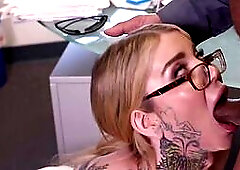 Big boobs tgirl boss Gracie Jane dick sucked and anal rides